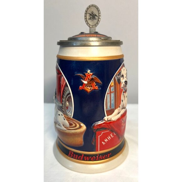 Budweiser Collector Edition Dalmatian Dog Stein With Pewter Lid & Certificate - Picture 2 of 7